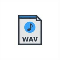 Wav file icon illustration vector