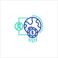 A globe with a dollar sign on it vector