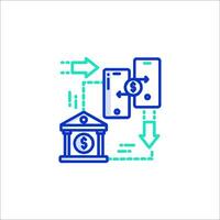 A bank with money and arrows on it vector
