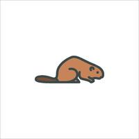A beaver icon on a white background vector