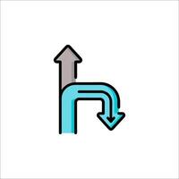 A blue arrow pointing down and an arrow pointing up vector