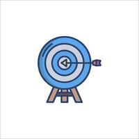 Target icon with arrow and target on white background vector