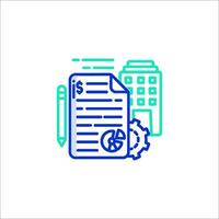 A document with a pen and pencil on it vector