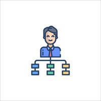 A man with a business card on his head vector