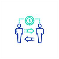 A line icon of two people standing next to each other vector
