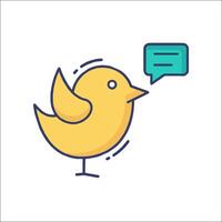 Bird chat icon vector