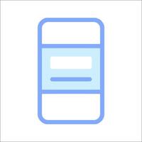 A blue and white icon of a phone vector