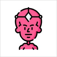 A pink man with a head on his shoulders vector