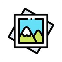 A photo of mountains and a mountain in the background vector