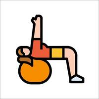 A woman doing an exercise on an exercise ball vector