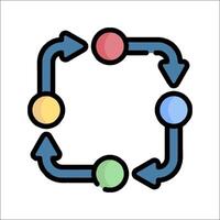 A circle with four arrows in it vector