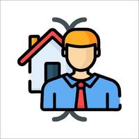A man with a house icon on his face vector