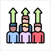 People in line with arrows illustration vector