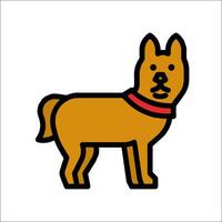 A cartoon dog with a collar on a white background vector