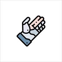 A hand with a glove on it and a finger up vector