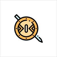 A sword and shield icon on a white background vector