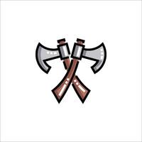 Two axes crossed on a white background vector