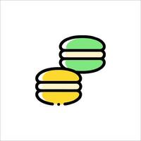 Two macarons are shown in a line on a white background vector