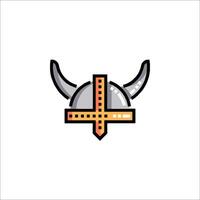 A viking helmet with horns on it vector