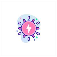 A pink virus with a lightning bolt on it vector