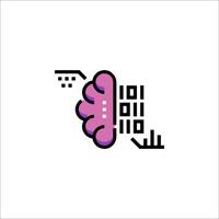 A brain with a computer on it vector