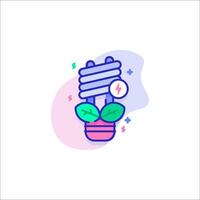 A plant with a light bulb and a plant in a pot vector