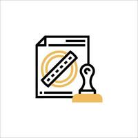 A stamp on a document with a stamp on it vector