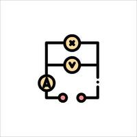 A circuit diagram with two electrical components vector