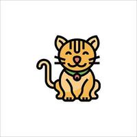 A cartoon cat with a collar on its neck vector