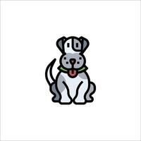 A dog with a green collar and a white background vector