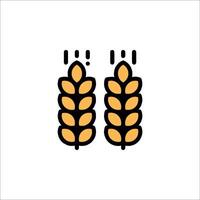 Two ears of wheat icon on a white background vector