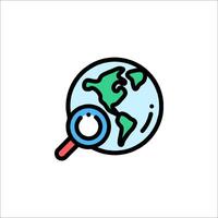 Magnifying globe icon illustration vector