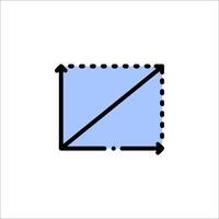 A rectangle with a line on it vector