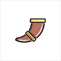 An illustration of a horn with a gold buckle vector