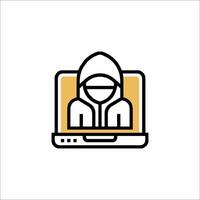 An icon of a person in a hoodie on a computer vector
