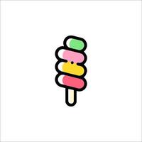 A colorful ice cream stick with a single piece of candy on top vector