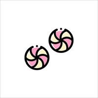 Two pink and white lollipops on a white background vector
