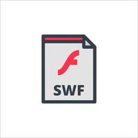 Swf file icon with the word swf in red vector