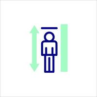 A man standing in front of a door with arrows pointing to the left and right vector