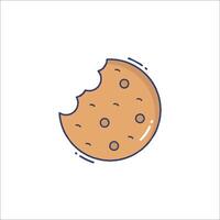 A cookie icon with a bite taken out of it vector