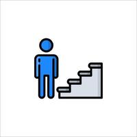 A man is standing on the stairs and looking up vector