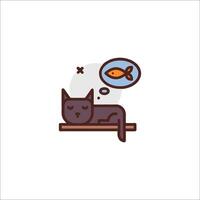 A cat sleeping on a bench with a fish in the background vector