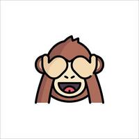 A cartoon monkey with glasses on its face vector