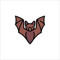 A bat icon with a brown and white background vector