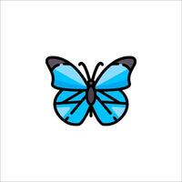 A blue butterfly icon on a white background vector