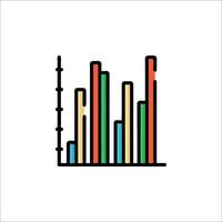 A bar chart icon with colorful bars vector