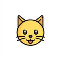 A cat face with a tongue sticking out vector
