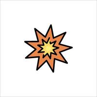 A cartoon starburst icon on a white background vector