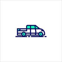 A car icon with a blue and green design vector