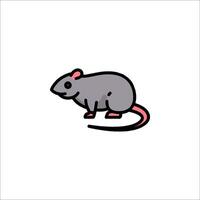 A rat is standing on a white background vector